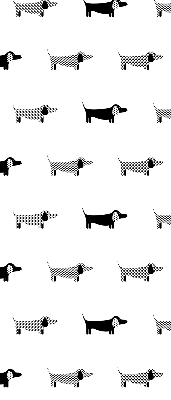 Store fenêtre intérieur avec motif chiens dessinés