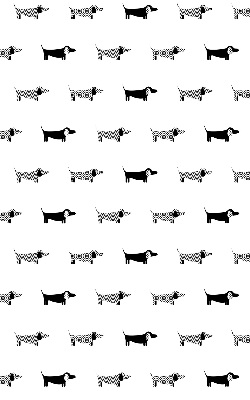 Store fenêtre intérieur avec motif chiens dessinés