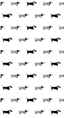 Store fenêtre intérieur avec motif chiens dessinés