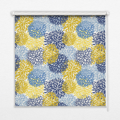Store occultant fenêtre avec motif de plantes peintes