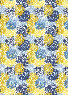 Store occultant fenêtre avec motif de plantes peintes