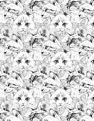 Store fenêtre intérieur avec chats dessinés