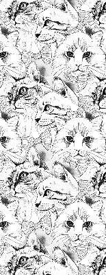 Store fenêtre intérieur avec chats dessinés