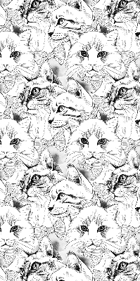 Store fenêtre intérieur avec chats dessinés