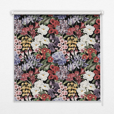 Store fenêtre intérieur fleurs colorées