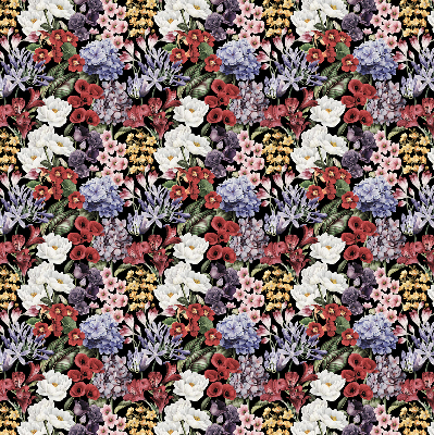 Store fenêtre intérieur fleurs colorées