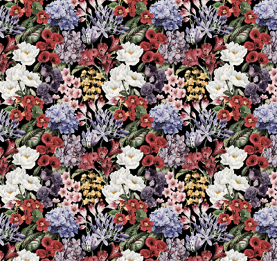 Store fenêtre intérieur fleurs colorées