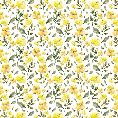 Store enrouleur occultant à fleurs jaunes