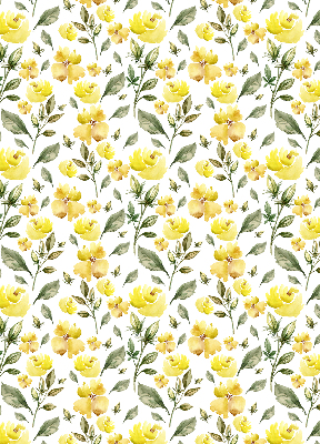 Store enrouleur occultant à fleurs jaunes