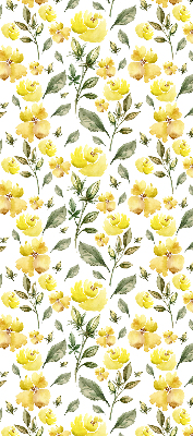 Store enrouleur occultant à fleurs jaunes