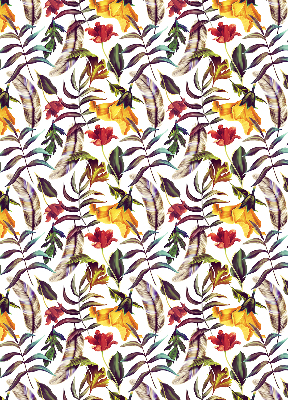 Store fenêtre intérieur avec fleurs colorées