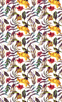 Store fenêtre intérieur avec fleurs colorées