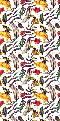 Store fenêtre intérieur avec fleurs colorées