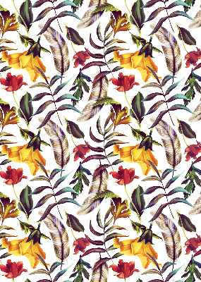 Store fenêtre intérieur avec fleurs colorées