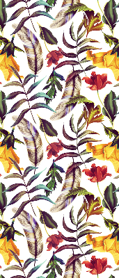 Store fenêtre intérieur avec fleurs colorées