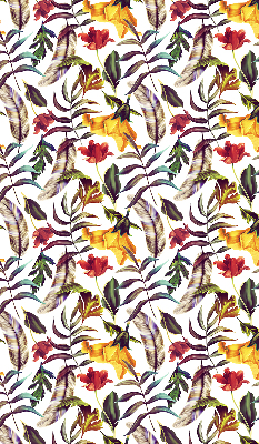 Store fenêtre intérieur avec fleurs colorées