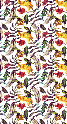 Store fenêtre intérieur avec fleurs colorées