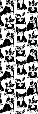 Store occultant fenêtre avec motif de chiens dessinés
