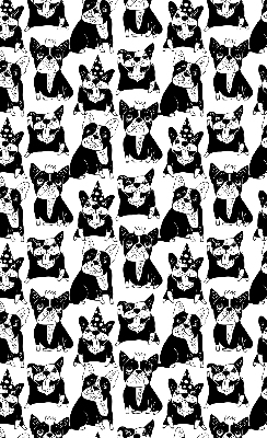 Store occultant fenêtre avec motif de chiens dessinés
