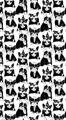 Store occultant fenêtre avec motif de chiens dessinés