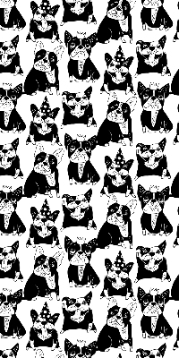Store occultant fenêtre avec motif de chiens dessinés