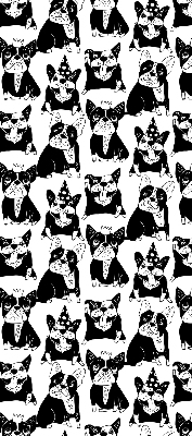 Store occultant fenêtre avec motif de chiens dessinés