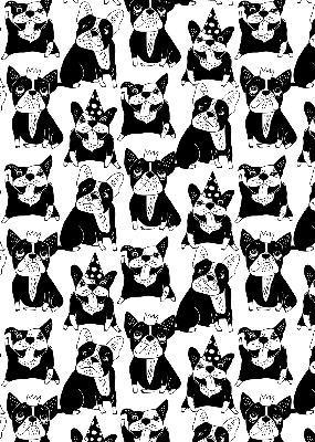Store occultant fenêtre avec motif de chiens dessinés