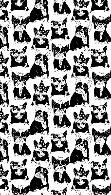 Store occultant fenêtre avec motif de chiens dessinés