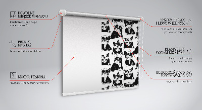 Store occultant fenêtre avec motif de chiens dessinés