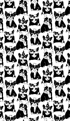 Store occultant fenêtre avec motif de chiens dessinés