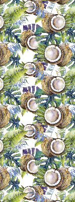 Store occultant fenêtre Les noix de coco et leurs feuilles