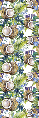 Store occultant fenêtre Les noix de coco et leurs feuilles