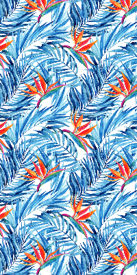 Store fenêtre intérieur avec feuilles bleues