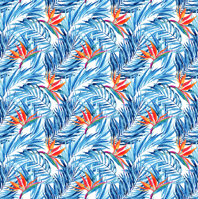 Store fenêtre intérieur avec feuilles bleues
