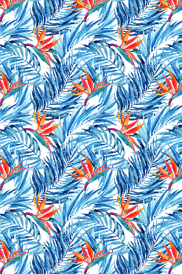 Store fenêtre intérieur avec feuilles bleues
