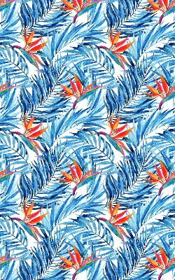 Store fenêtre intérieur avec feuilles bleues