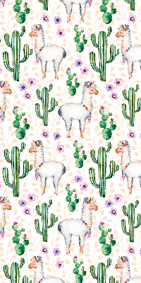 Store occultant fenêtre lamas et cactus