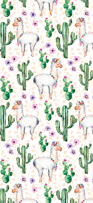 Store occultant fenêtre lamas et cactus