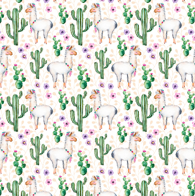 Store occultant fenêtre lamas et cactus