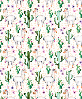 Store occultant fenêtre lamas et cactus