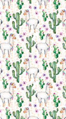 Store occultant fenêtre lamas et cactus