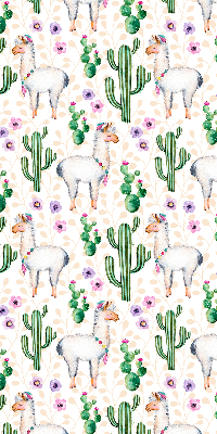 Store occultant fenêtre lamas et cactus