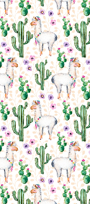 Store occultant fenêtre lamas et cactus