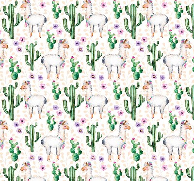 Store occultant fenêtre lamas et cactus