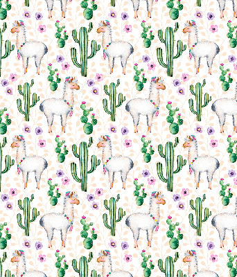 Store occultant fenêtre lamas et cactus