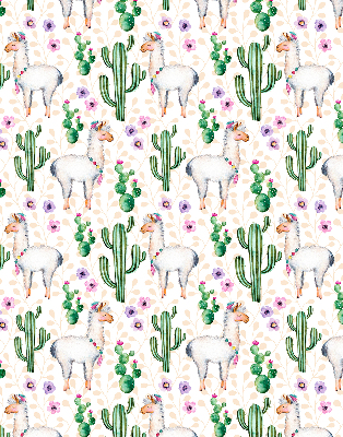 Store occultant fenêtre lamas et cactus