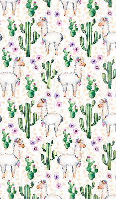Store occultant fenêtre lamas et cactus