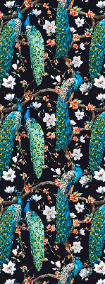 Store enrouleur occultant avec motif paon et fleurs