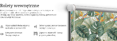 Store occultant pour fenêtre avec motif plantes tropicales