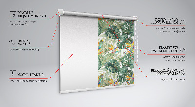 Store occultant pour fenêtre avec motif plantes tropicales